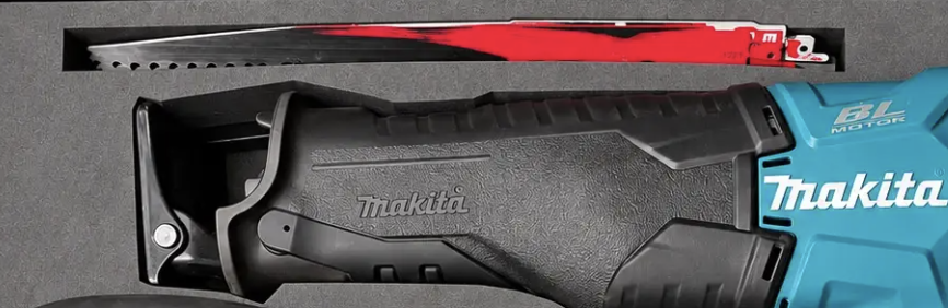 A foam insert with extra pocket length around a thin pointed tool